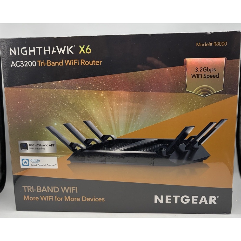 Netgear Nighthawk X6 AC3200 Tri-Band WiFi Router R8000 - Sealed